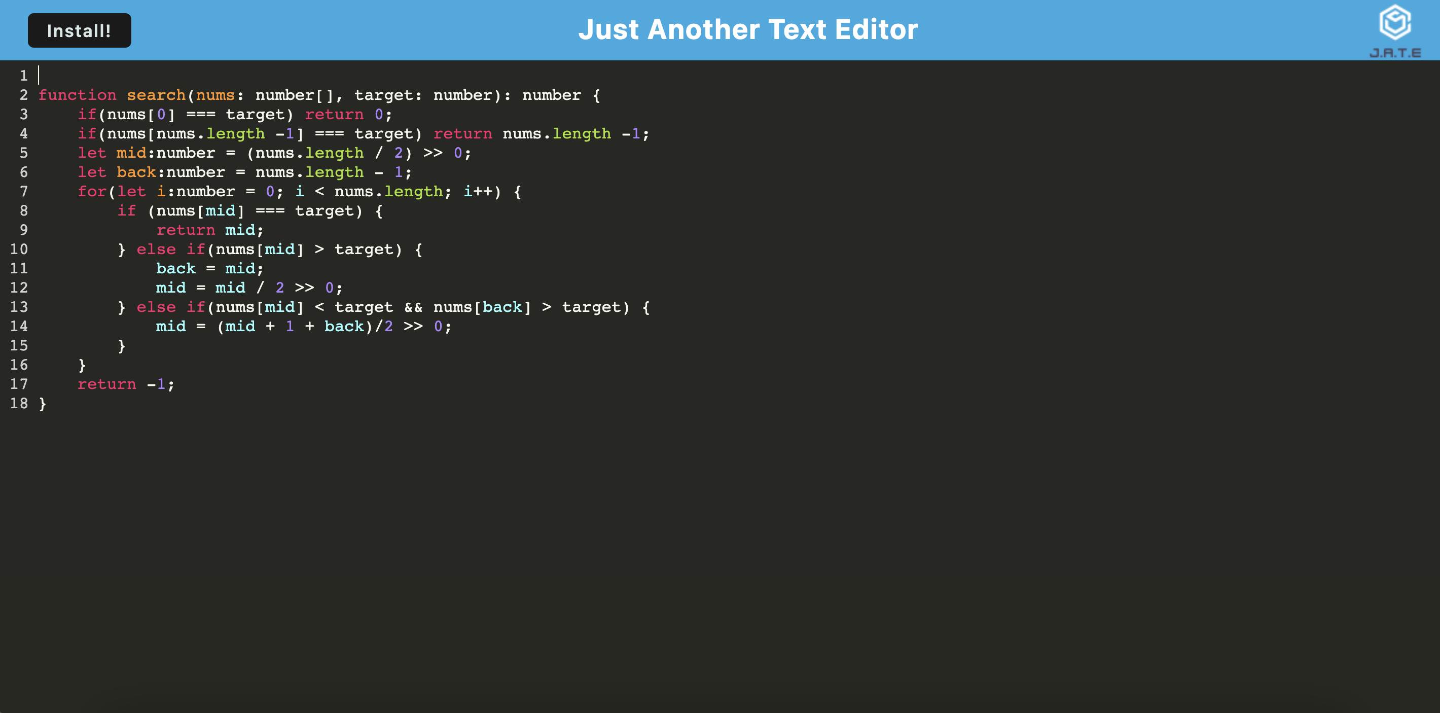 A basic text editor using babel.