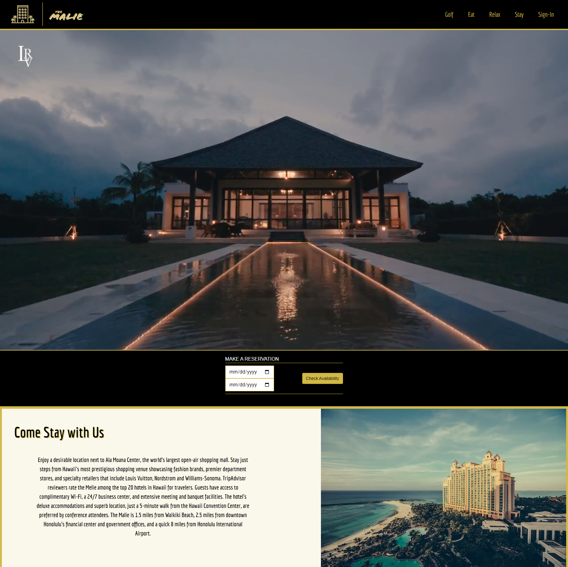 Resort Hotel, Full Stack Project.